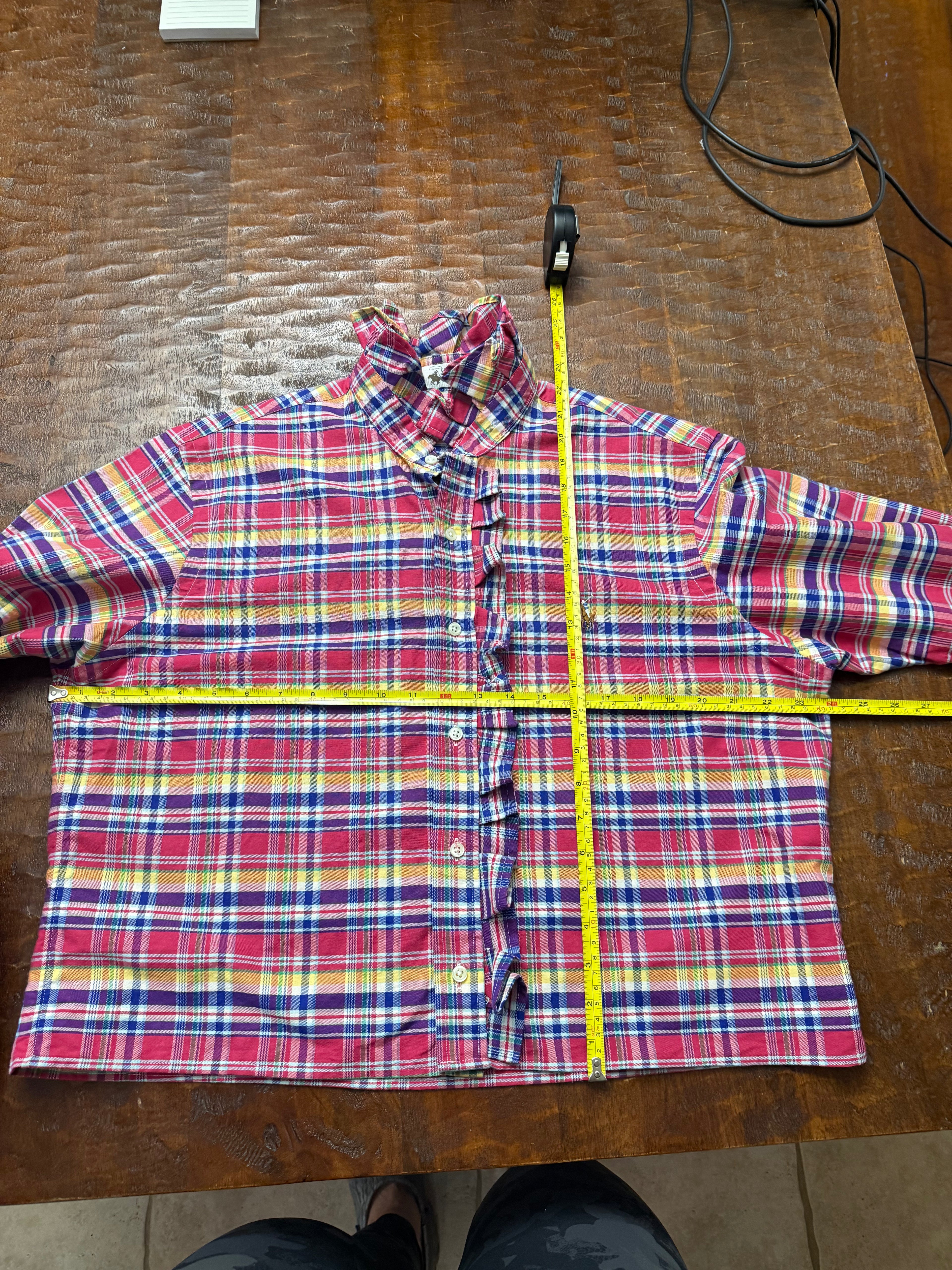 Multi Colored Long Sleeve Polo Shirt - L